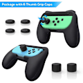 Miniatyrbilde 4 av 7: 2-pak greps kompatibel med Nintendo Switch for Joy Con & OLED-modell for Joycon, slitesterkt håndtaksett kompatibelt med Joy Cons-kontrollere Black