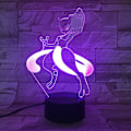 Miniatyrbilde 2 av 8: Tegneserie nattlys for kvinners bursdag - 7 fargeendrende 3D optisk illusjonslampe Jenter skrivebord LED berøringslampe