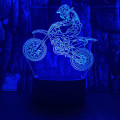 Miniatyrbilde 1 av 8: Nyhet Mtb Motocross Sykkel 3D LED Optisk Illusjon Sove Nattlys med Fjernkontroll 16 Farger Soverom Innredning Bordlampe Bursdag Julgaver for Utendørs