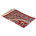 Miniatyrbilde 10 av 10: Muslimsk bønneteppe, bærbart, utsøkt brodert blomsterdesign, etnisk tilbedelsesmatte, rød