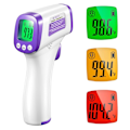 Miniatyrbillede 1 af 7: Infrarødt termometer til voksne, kontaktfrit pandetermometer med feberalarm, nøjagtig aflæsning og hukommelsesfunktion, kropstemperatur
