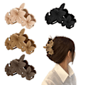 Miniatyrbillede 1 af 7: 4PCS Blomsterhårklemmer, Matte Klohårklemmer til Kvinder, Blomsterklemmer til Tykt Tyndt Hår, Store Blomsterhårkloklemmer til Kvinder Flower Style 3