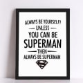 Miniatyrbillede 4 af 5: Sort og hvid Superman Wall Art Canvas Print Poster, Simple Fashion Sort og