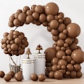 Miniatyrbillede 1 af 7: 129 stk. brune balloner i forskellige størrelser 18 12 10 5 tommer til guirlandebue, premium brune latexballoner til fødselsdagsfest, dimission, bryllupsdag Brown