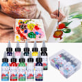 Miniatyrbild 10 av 10: 10 Flaskor Akrylfärg Set Färgglada för Konst Student Målning Pigment Plast Boxad 30ml