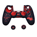 Miniatyrbilde 1 av 2: PS4-kontrollerskinn, silikonkontrollerdekselbeskytter kompatibel med /PS4 Slim/PS4 Pro-kontroller (tommelgrep x 2)