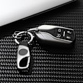 Miniatyrbillede 2 af 7: Karabinhage nøglering, nøgleringe til bilnøgle med 2 nøgleringe og anti-tabt D-ring, multifunktionelle nøgleringe til mænd og kvinder-sølv (sort læder) Silver Black Leather