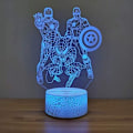 Miniatyrbillede 3 af 7: Spider Hero Natlampe Jern Captain America Mand 3D Optisk Illusion Lampe 7 Farver, Fødselsdag Julegaver til Børn Touch Light Borddekoration