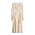 Miniatyrbillede 2 af 8: Prikket Chiffon Kjole Temperament Fritid Ferie(XL)