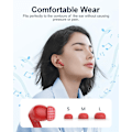 Pikkukuva 6 / 6: Langattomat nappikuulokkeet Bluetooth-kuulokkeet, 40 tunnin toistoaika Stereo IPX5 vedenpitävät nappikuulokkeet, LED-virranäyttö Langattomat nappikuulokkeet mikrofonilla Red