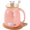 Miniatyrbild 1 av 5: Kattmugg söt keramisk kaffekopp med söt kattunge lock, katt P