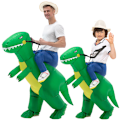Miniatyrbilde 3 av 3: Oppblåsbart Dinosaur Kostyme, Oppblåsbart Dinosaur Kostyme, Oppblåsbart Halloween Kostyme Green S（90-120CM）