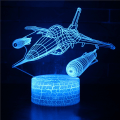 Miniatyrbild 1 av 6: Flygplan Nattlampa, 3D Illusion Lamp, 16 Färger Ändras