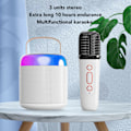 Pikkukuva 5 / 10: Langaton karaoke-kaiutin RGB-valolla Bluetooth 5.3 -kaiutin 2 langattomalla mikrofonilla Kannettava karaoke-kone perhejuhliin White