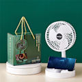 Miniatyrbillede 1 af 2: Teleskopisk Foldbar Ventilator, Bærbar USB Genopladelig Sammenklappelig Bordventilator til Rejser, Foldbar Ventilator 3 Hastigheder Justerbar Højde Bordventilator m