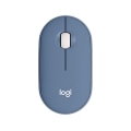 Miniatyrbilde 1 av 8: Logitech M350 Pebble trådløs mus med Bluetooth eller 2,4 GHz-mottaker, stille, slank datamus med stille klikk Blue