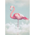 Miniatyrbild 6 av 6: Konstnärliga blommor och flamingos väggkonst canvas tryck affisch, enkel modekonst