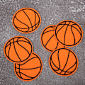 Miniatyrbillede 5 af 9: 10 stk. kludlap fodbold basketball rugby bordtennis bold form DIY håndlavet syning tøj tilbehør (basketball)