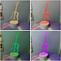 Miniatyrbilde 3 av 5: 3D Illusions nattlyslampe Gitar - Gitar 3D Illusionslampe 16 Fargeendrende 3D LED Nattlys Berøringslamper (Svart)
