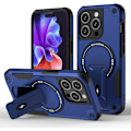 Miniatyrbild 1 av 7: Magnetiskt iPhone-fodral med stativ, kompatibelt med MagSafe, robust inbyggt stativ, militärklassat fallskydd stötsäkert för iPhone Blue iPhone 13 Pro Max