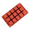 Miniatyrbillede 2 af 5: 3D firkantet silikoneform firkantet mousse kage bageform dessertforme til cheesecake/gele/brownie/ (15-hulrum)