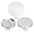 Miniatyrbillede 4 af 6: 100 sæt 56mm badge pin knap dele badge fremstilling forsyninger DIY håndværk materialer