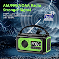 Pikkukuva 4 / 7: 12000mAh Käsikäyttöinen Hätäradio, AM/FM/NOAA, Monitoiminen Aurinkoenergialla Toimiva Radio, 2 Aurinkopaneelia, USB-Lataus, Taskulamppu & LED-Lukuvalo, SOS-Hälytin Green