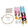 Miniatyrbild 6 av 10: Uggla Punch Needle Kit Rosa Uggla Mönster Handcraft DIY Broderi Korsstygn DIY Punch Needle Kit för Nybörjare Barn