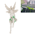 Miniatyrbillede 1 af 6: Siddende fe skulptur harpiks håndmalet realistiske detaljer beskyttende belægning sød fe statue til have dekoration