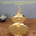 Miniatyrbild 4 av 6: 2-vånings cupcake-ställ i europeisk stil, guld, enkel montering, tvåvåningsbricka för godis, dessert, torkad frukt
