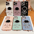 Miniatyrbilde 7 av 7: 6D Elektroplettert Astronaut Skjult Stativ Etui for iPhone Kvinner Astronaut Folding Stativ iPhone Etui med Kamera Beskytter Myk TPU Støtsikker Bumper White iPhone 8