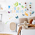 Miniatyrbild 3 av 5: Glow in the Dark Fairy Väggdekaler, Stjärnor och Måne Lysande Ljus Färgglada Väggdekaler PVC-dekaler för Pojkar Flickor Sovrum Barnkammare