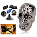 Pikkukuva 5 / 10: 20 kpl DIY 15,66 x 25,24 mm Punk-niitit, goottilaiset koristeet / kenkien tarvikkeet 88 Ghost Head Gun -väri