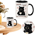 Miniatyrbild 4 av 4: Svart Katt Mugg, Kaffe Stavat Baklänges Är Eeffoc Mugg, Kattälskare Kaffe Mugg 11oz, Roliga Katt Nyhetsgåvor för Kvinnor Män, Keramisk Tekopp för Kaffe, Te Style 2
