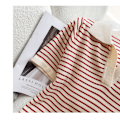 Miniatyrbillede 5 af 5: Stribet Print V-hals T-shirt Kjole (Rød One Size Fits All)
