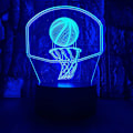 Miniatyrbillede 1 af 7: Basketball 3D LED Baggrundsplade Optisk Illusion Soveværelses Dekoration Bordlampe med Fjernbetjening 7 Farver Skift Dæmpbar Akryl Visuel Natlys Fødselsdag C