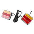 Miniatyrbilde 2 av 11: LED Baklykt Baklampe Rød Gul Blinklys Sikkerhetsvarsel for Tilhenger Lastebil