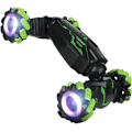 Miniatyrbilde 5 av 7: Oppgradert håndgestkontrollert RC Stuntbil med lys, musikk, spraytåke, gestkontrollert transformert bil, 360° spinn, terrengmonstertruck for gutter Green