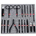 Miniatyrbild 3 av 3: Nagelklippare i rostfritt stål, professionellt manikyrset, groomingkit med nagelklippare, 18 delar manikyrset