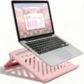 Sött Justerbart Laptopställ - Vikbart Ventilerat Robust Skrivbordsstativ, Halkfritt för MacBook Hemmakontor, Rolig Present till Kvinnor Pink