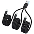 Miniatyrbilde 1 av 5: Multi USB C Splitter-kabel, USB A til Dual Type-C + Micro USB