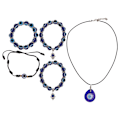Miniatyrbilde 1 av 10: Blå øye armbånd Lykke til Komfortabel slitasje Resin glass Blå øye halskjede Blå øye dekor for bursdag jul