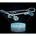 Miniatyrbilde 7 av 8: 3D Illusions Skateboard Nattlampe med 16 Fargeendringer, Berøringsfølsom Hvit Base med Fjernkontroll, Bursdagsgave til Gutter og Jenter