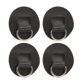 Miniatyrbillede 5 af 5: 4 stk. D-ring lap PVC rustfrit stål surfboard enkelt lag rund form D-ring pude til oppustelig båd kajak kano sort