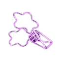 Miniatyrbilde 5 av 10: 100 stk søte blomsterformede metallklips med lang hale, hule klips for papir, kontordokumenter, billetter, lilla