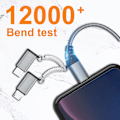 Miniatyrbilde 6 av 7: 5-i-1 USB-C Multi Rask Ladingskabel PD 60W 3A Datasynk Nylonflettet Kabel USB A/C til Type C/Micro/iPhone Adapter QC Rask Lading 1 meter