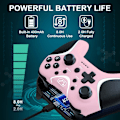 Miniatyrbilde 4 av 6: Trådløse brytere kontrollere rosa, Nintendo Switch-kontroller for Nintendo Switch/Lite/OLED/Windows PC med programmerbar/vibrasjon/turbofunksjon, bryter pink