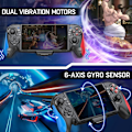 Pikkukuva 6 / 7: Vaihda ohjaimet, One Piece Joy Pad -vaihto Switch Pro -ohjaimelle, kaukosäädin, joka sopii suurille käsipelaajille säädettävällä TURBO-toiminnolla Type B