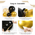 Miniatyrbillede 3 af 8: Sort og guld ballonbue guirlande sæt, 5 10 12 18 tommer sort guld konfetti latex balloner til 2024 dimission dekorationer jubilæum fødselsdagsfest