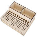 Miniatyrbild 7 av 10: Trä läderhantverk verktygshållare läder verktyg arrangör trä låda förvaringshylla (102#)